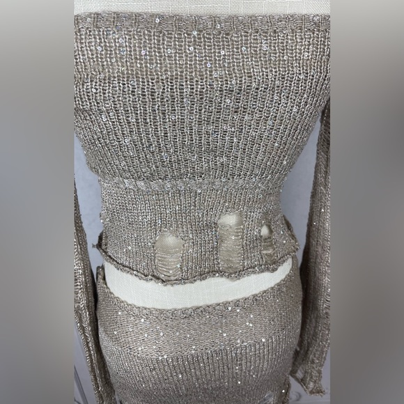 Polly Sequin Crochet Three Piece Skirt Sweater Dress Set - Picture 14 of 17